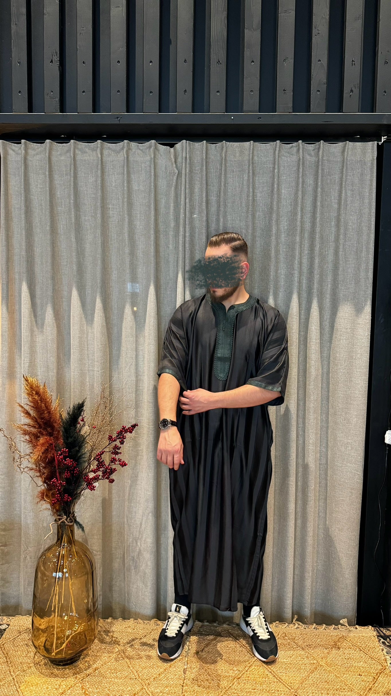 Marockansk Thobe Black