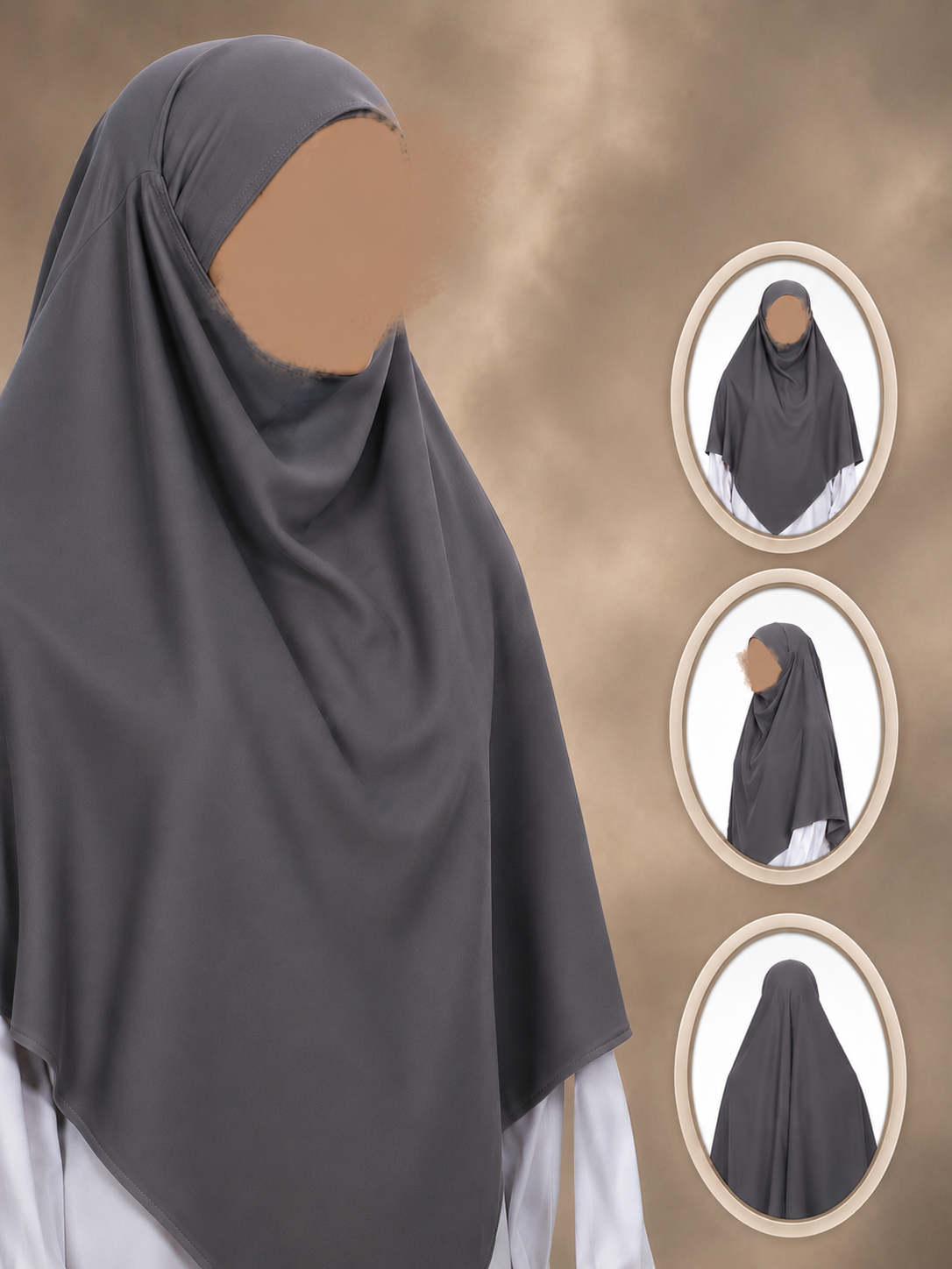 Khimar i Medinasiden – 130 × 115 cm