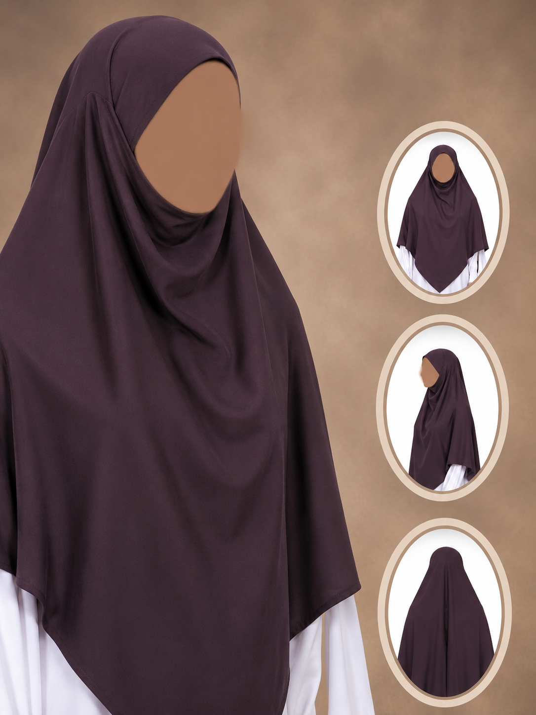 Khimar i Medinasiden – 130 × 115 cm