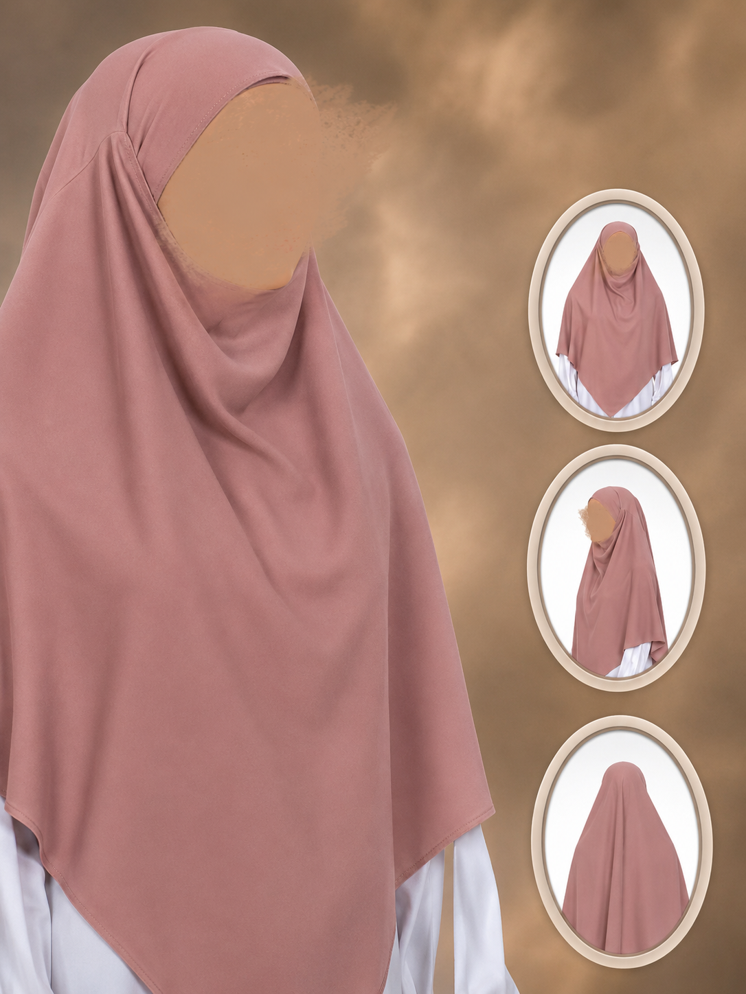 Khimar i Medinasiden – 130 × 115 cm