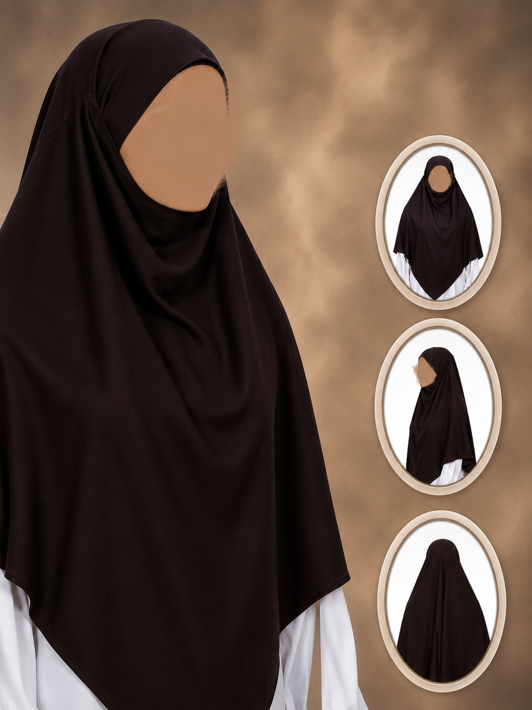 Khimar i Medinasiden – 130 × 115 cm