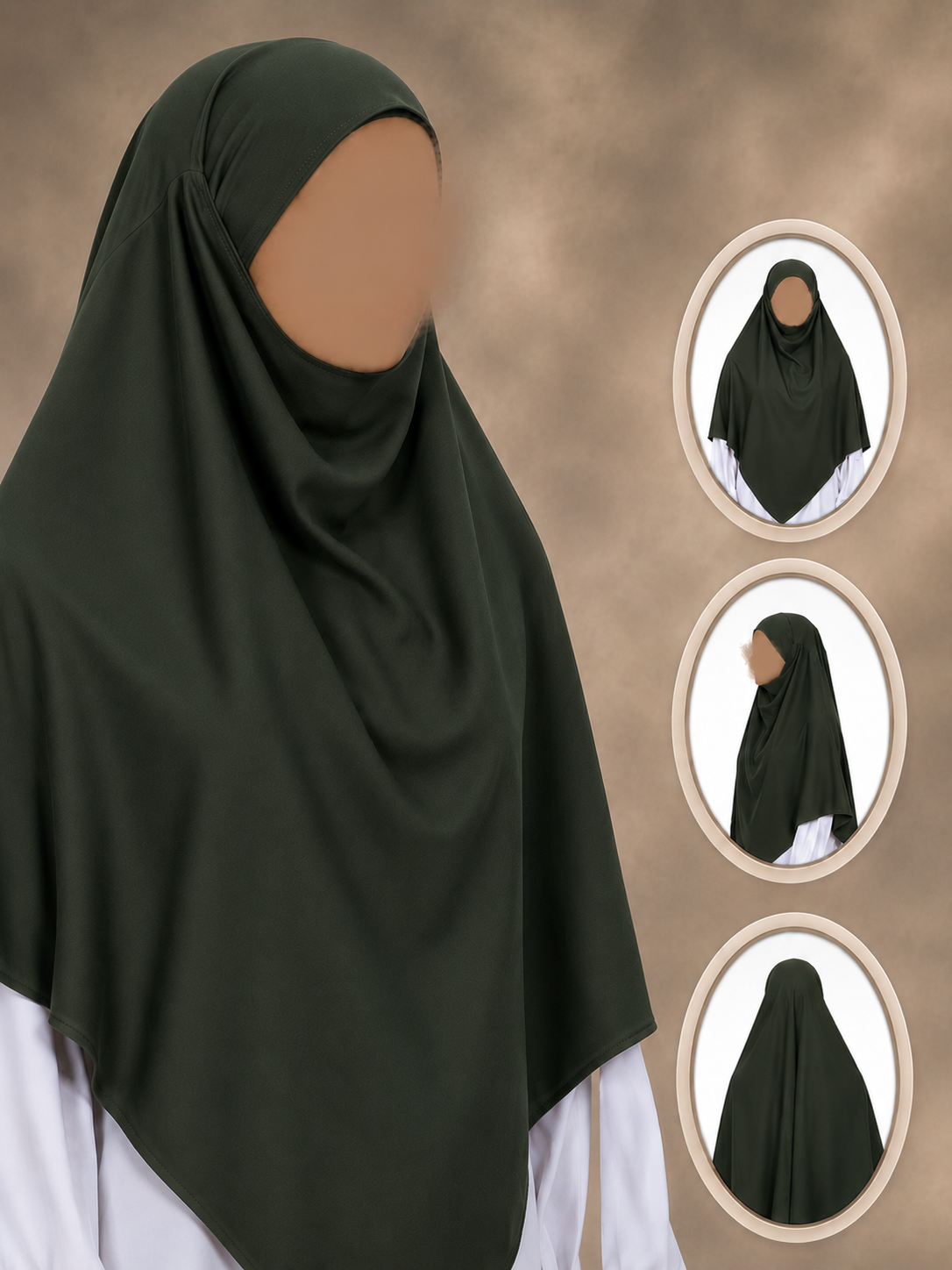 Khimar i Medinasiden – 130 × 115 cm