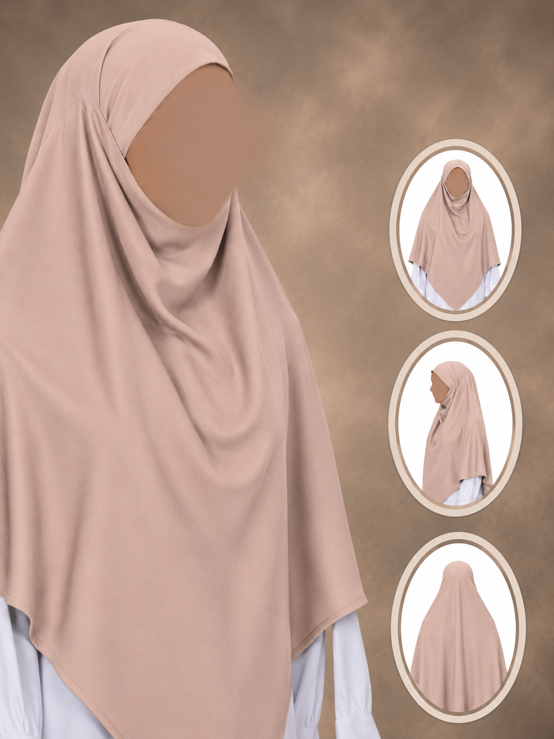 Khimar i Medinasiden – 130 × 115 cm
