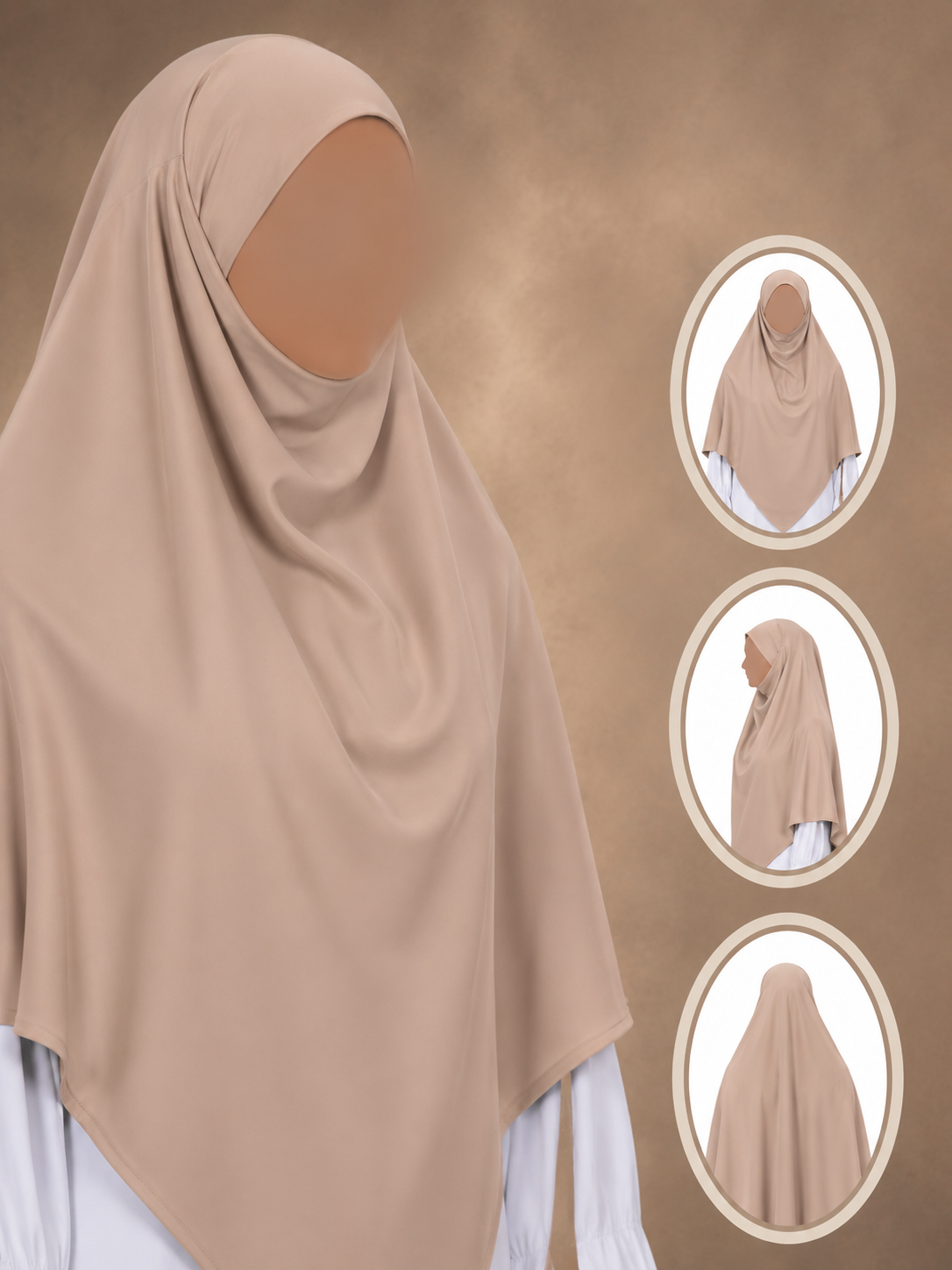 Khimar i Medinasiden – 130 × 115 cm